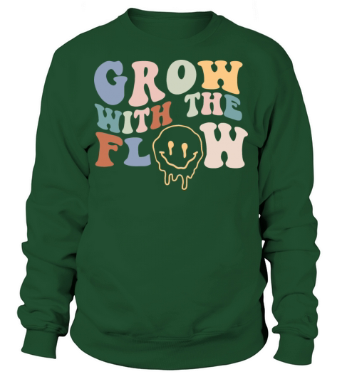 Grow With The Flow 70s Boho Peace Hippie Gift Sweatshirt Unisex