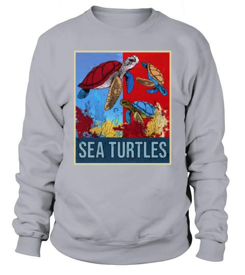 Retro Sea Turtles Gift Underwater Vintage Tortoise Sweatshirt Unisex