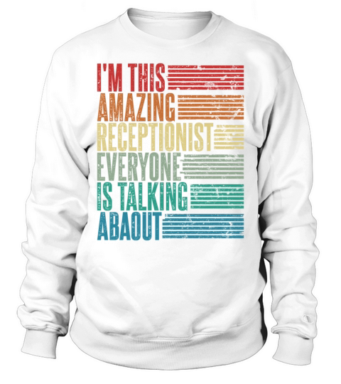 Vintage Receptionist Profession Gift Retro Sweatshirt Unisex