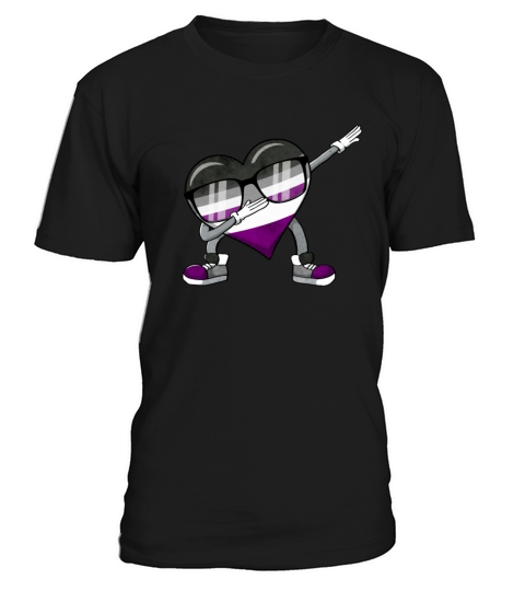 Asexual Pride Ace Flag Dabbing Heart Sublte LGBTQ T-Shirt Unisex