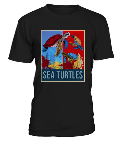 Retro Sea Turtles Gift Underwater Vintage Tortoise T-Shirt Unisex