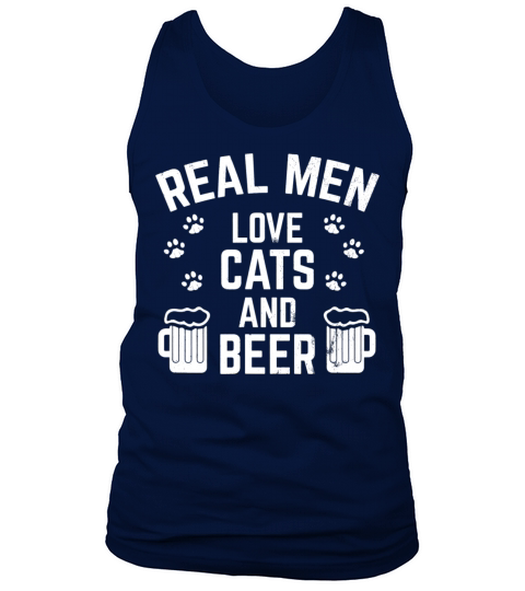 Real Men Love Cats And Beer Funny Tank Top Unisex