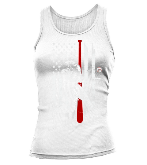 Baseball American USA flag Patriotic Vintage Tank top Woman