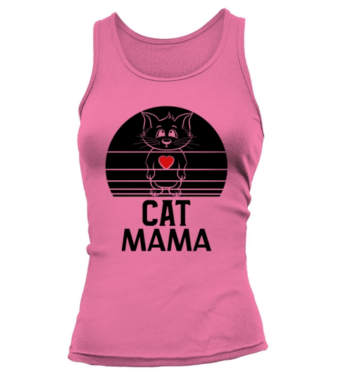 Retro Cat Mama Vintage Eighties Style Distressed Tank top Woman