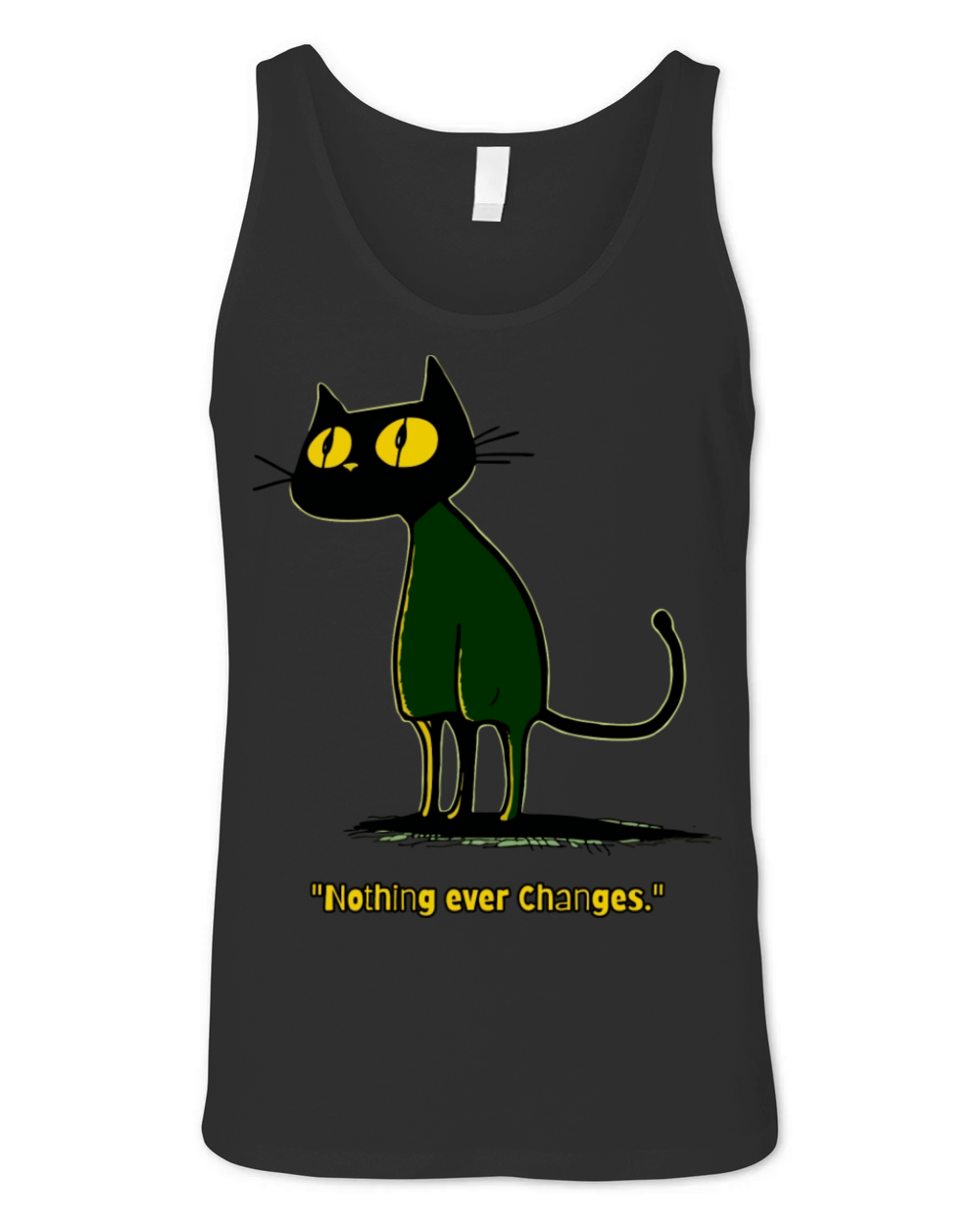 Nothing Ever Changes Vintage Cartoon Cat Unisex Jersey Tank