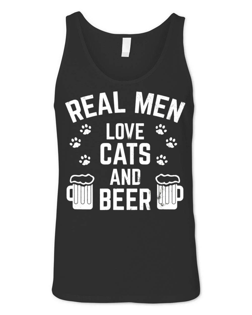 Real Men Love Cats And Beer Funny Unisex Jersey Tank