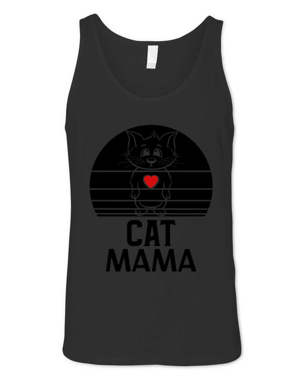 Retro Cat Mama Vintage Eighties Style Distressed Unisex Jersey Tank