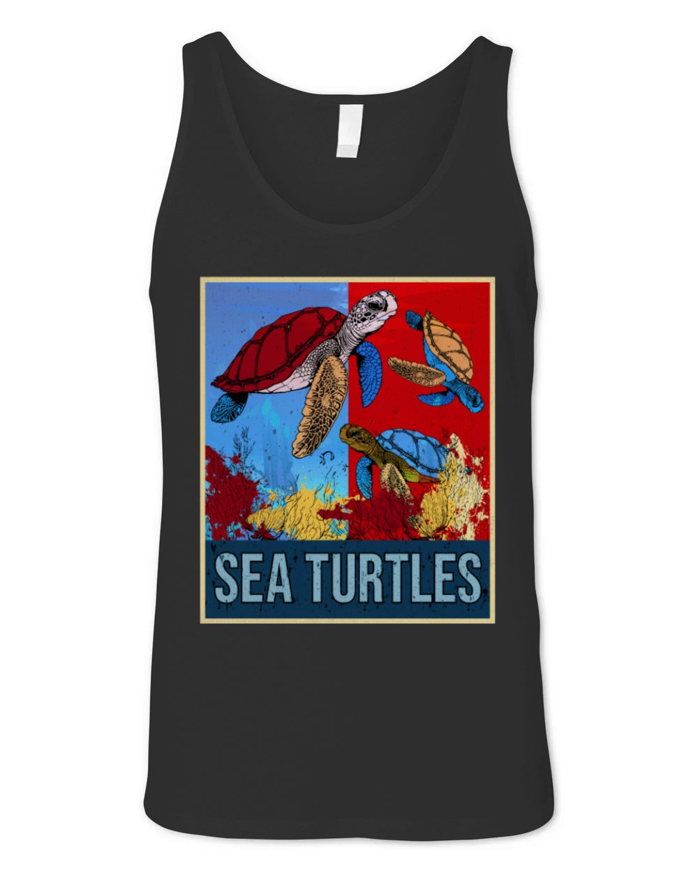 Retro Sea Turtles Gift Underwater Vintage Tortoise Unisex Jersey Tank