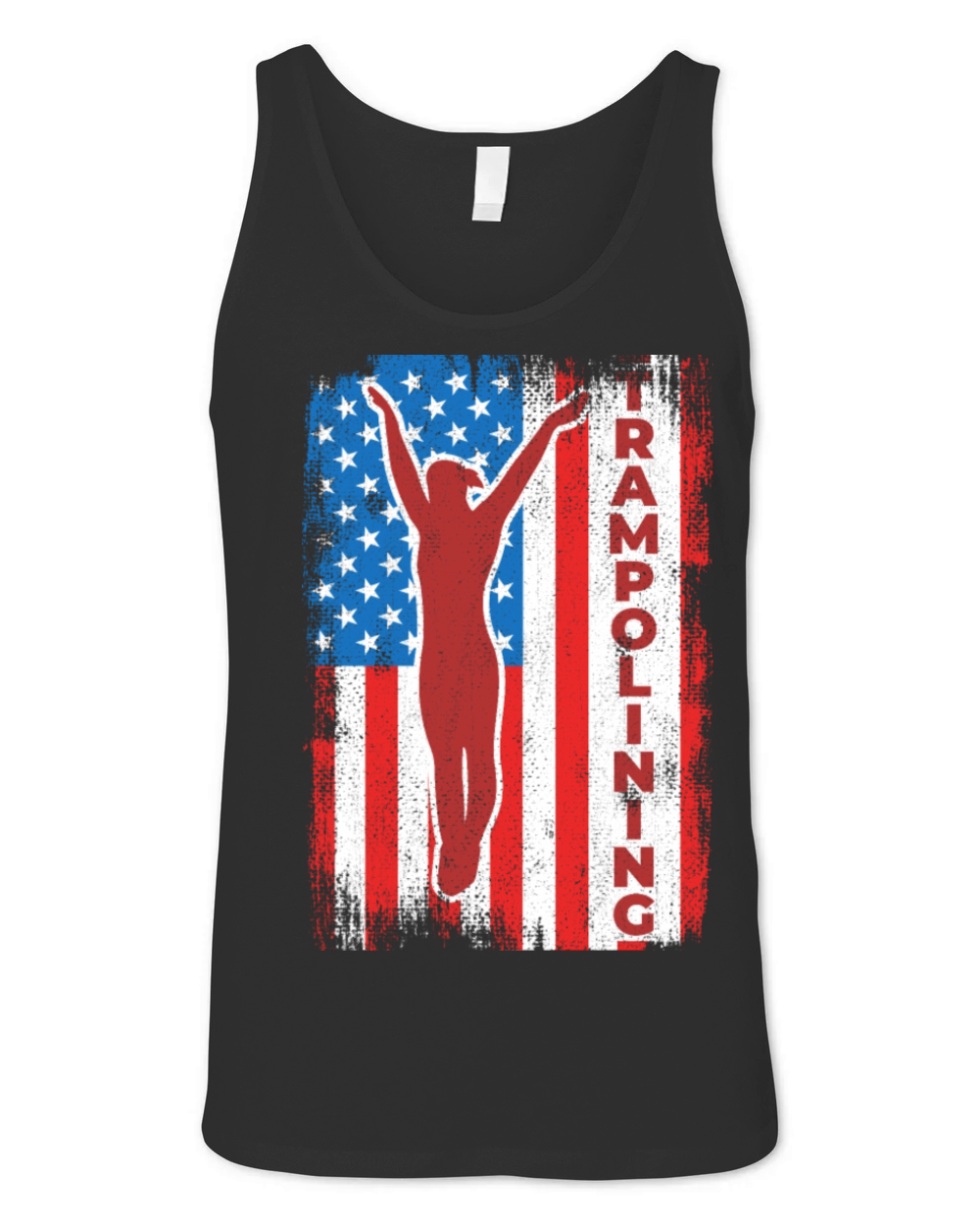 Trampolining USA Flag Unisex Jersey Tank