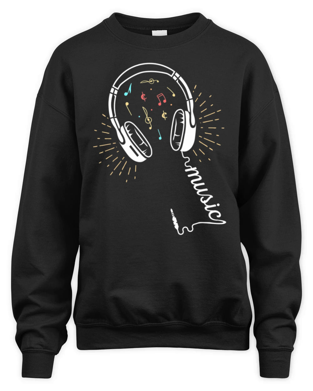 Cool Music DJ Headphones Musicalounds Love Unisex Premium Crewneck Sweatshirt