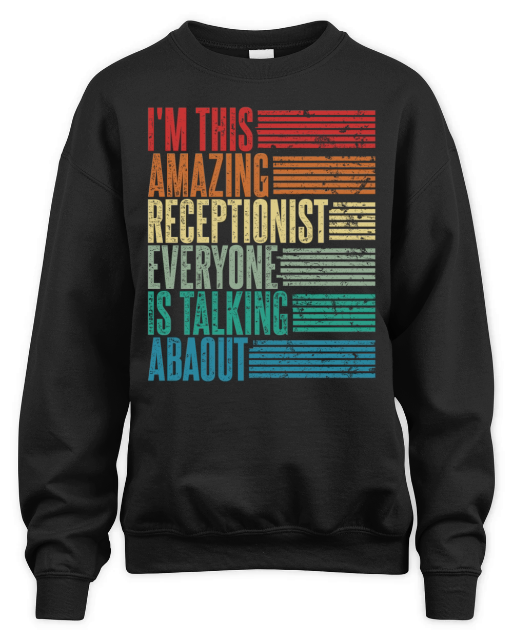 Vintage Receptionist Profession Gift Retro Unisex Premium Crewneck Sweatshirt