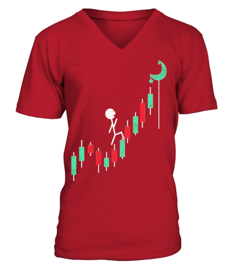 Crypto Trading Hold Vintage Stock Chart To The V-Neck T-shirt