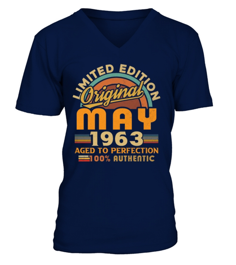 May 1963 Vintage Birthday Gift V-Neck T-shirt