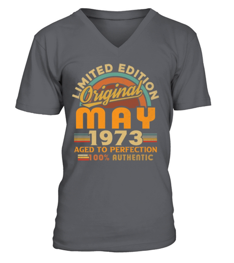 May 1973 Vintage Birthday Gift V-Neck T-shirt