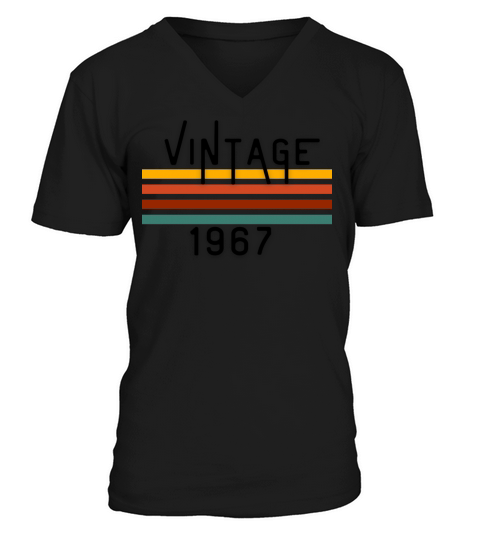 Vintage 1967 50th Birthday Fiftieth Gift V-Neck T-shirt