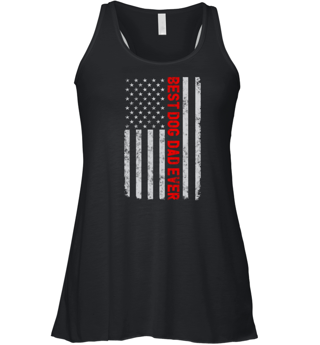 Best dog Dad Ever Funny Fathers Day Vintage Women's Flowy Tank Top