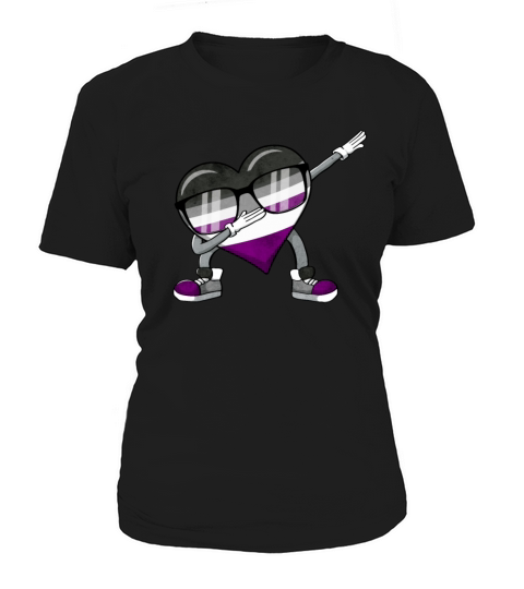 Asexual Pride Ace Flag Dabbing Heart Sublte LGBTQ Women's T-Shirt