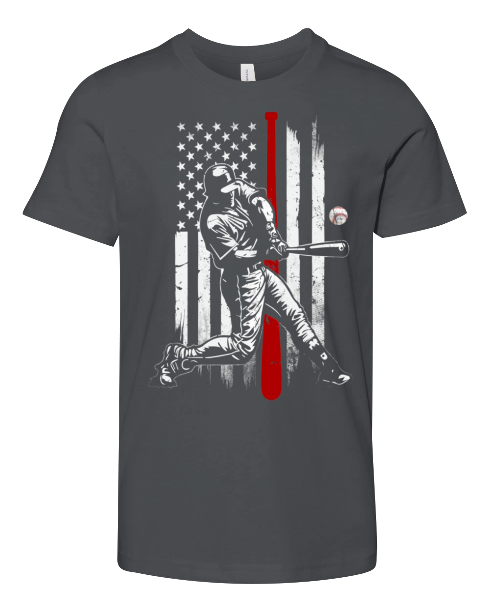 Baseball American USA flag Patriotic Vintage Youth Unisex Jersey Tee