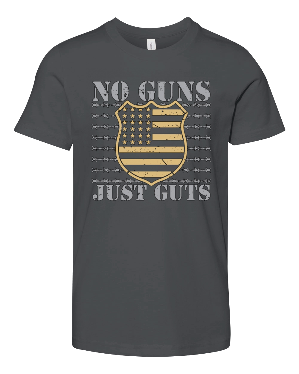 Corrections Officer No Guns Just Guts Prison Guard Youth Unisex Jersey Tee