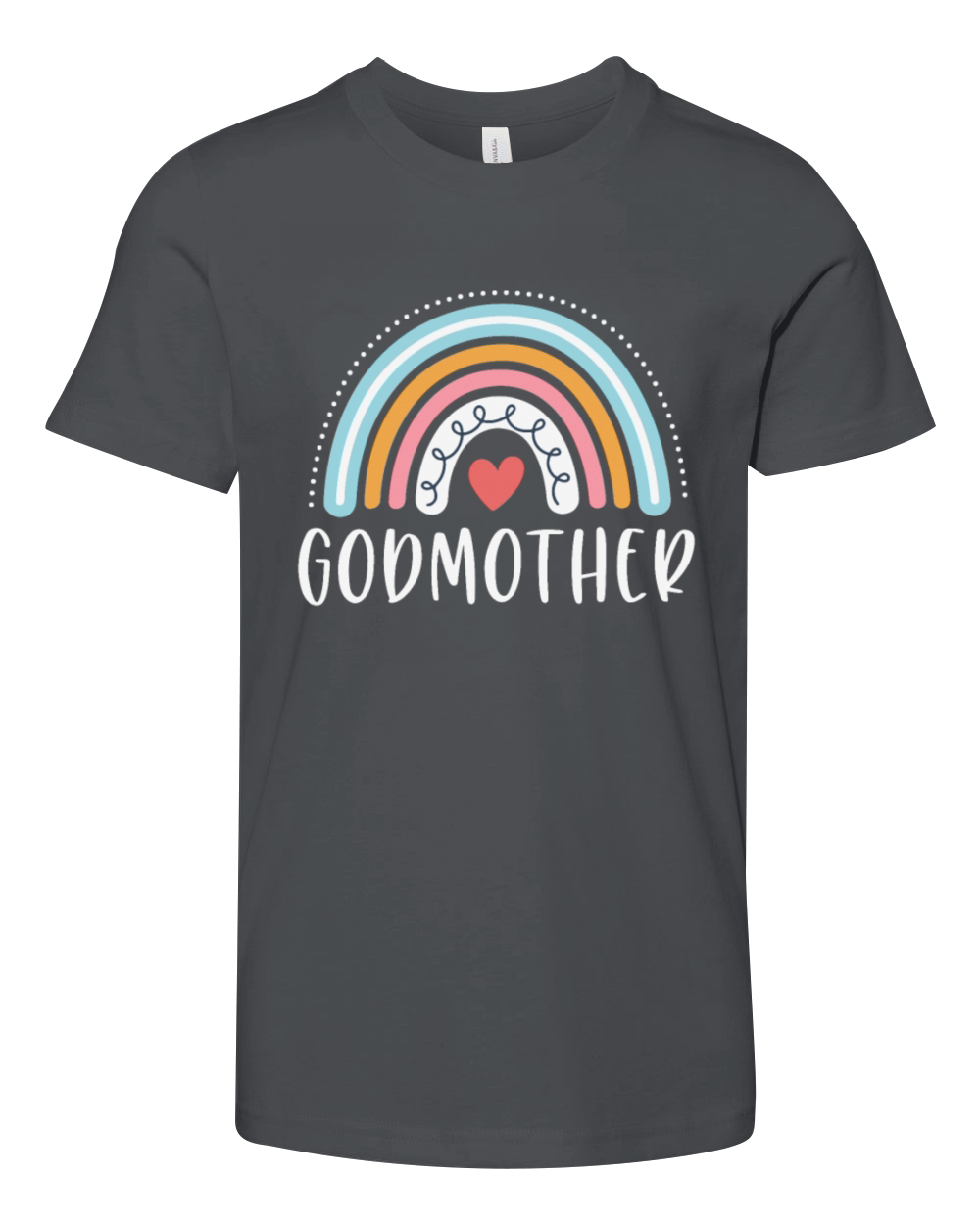 Godmother Gifts Family Rainbow Graphic Youth Unisex Jersey Tee
