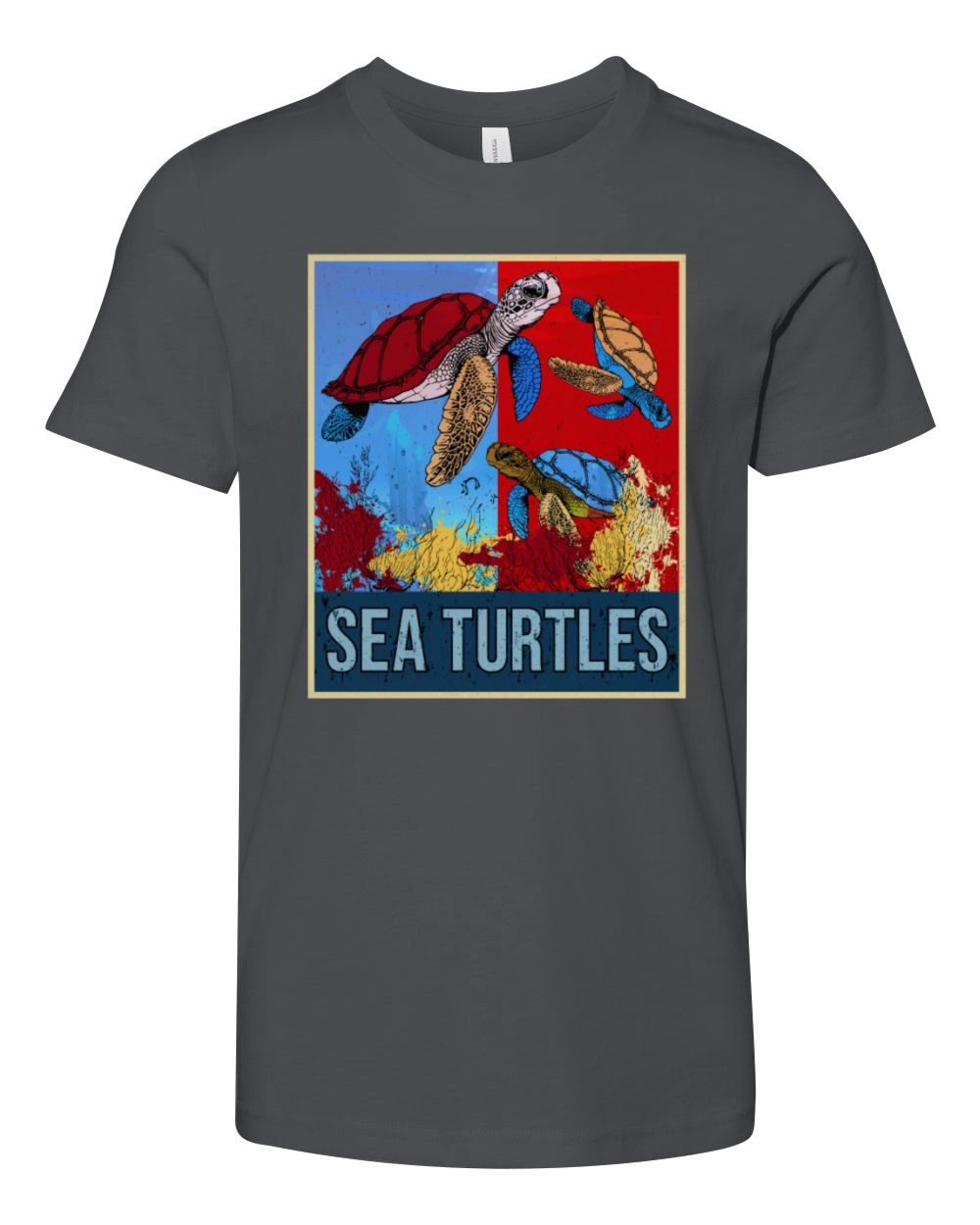 Retro Sea Turtles Gift Underwater Vintage Tortoise Youth Unisex Jersey Tee