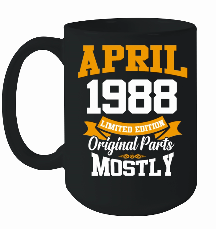 April 1988 Vintage Birthday Present Ceramic Mug