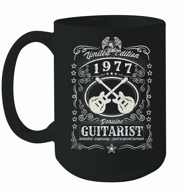 Vintage 1977 Guitarist Birthday Gift Guitar Player Ceramic Mug