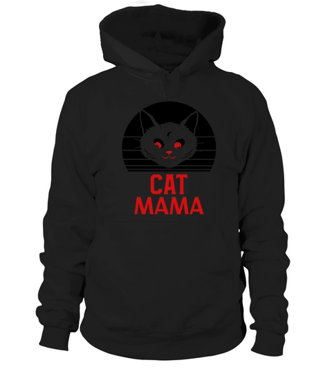 Vintage 80s Style Cat Mom Retro Distressed Funny Hoodie Unisex