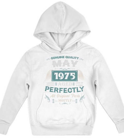 May 1975 Vintage Birthday Present Kids Hoodie