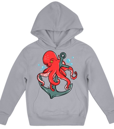 Octopus Anchor for Octopus Lover Kids Hoodie