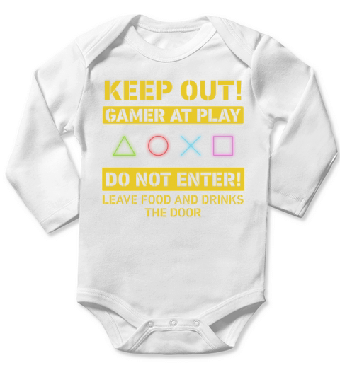 Keep Out Gamer At Play DO Not Enter Long Sleeve Baby One-Piece