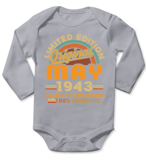 May 1943 Vintage Birthday Gift Long Sleeve Baby One-Piece