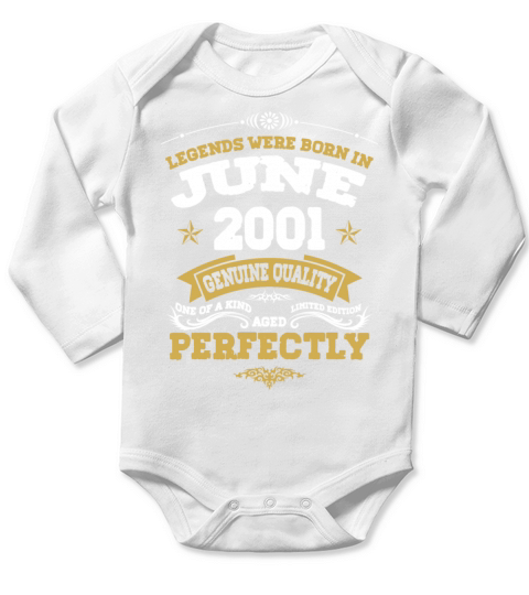 Vintage Aged To Perfection June 2001 Long Sleeve Baby One-Piece