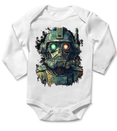 vintage robot Long Sleeve Baby One-Piece