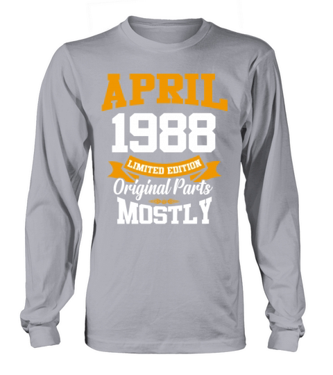 April 1988 Vintage Birthday Present Long sleeved Unisex