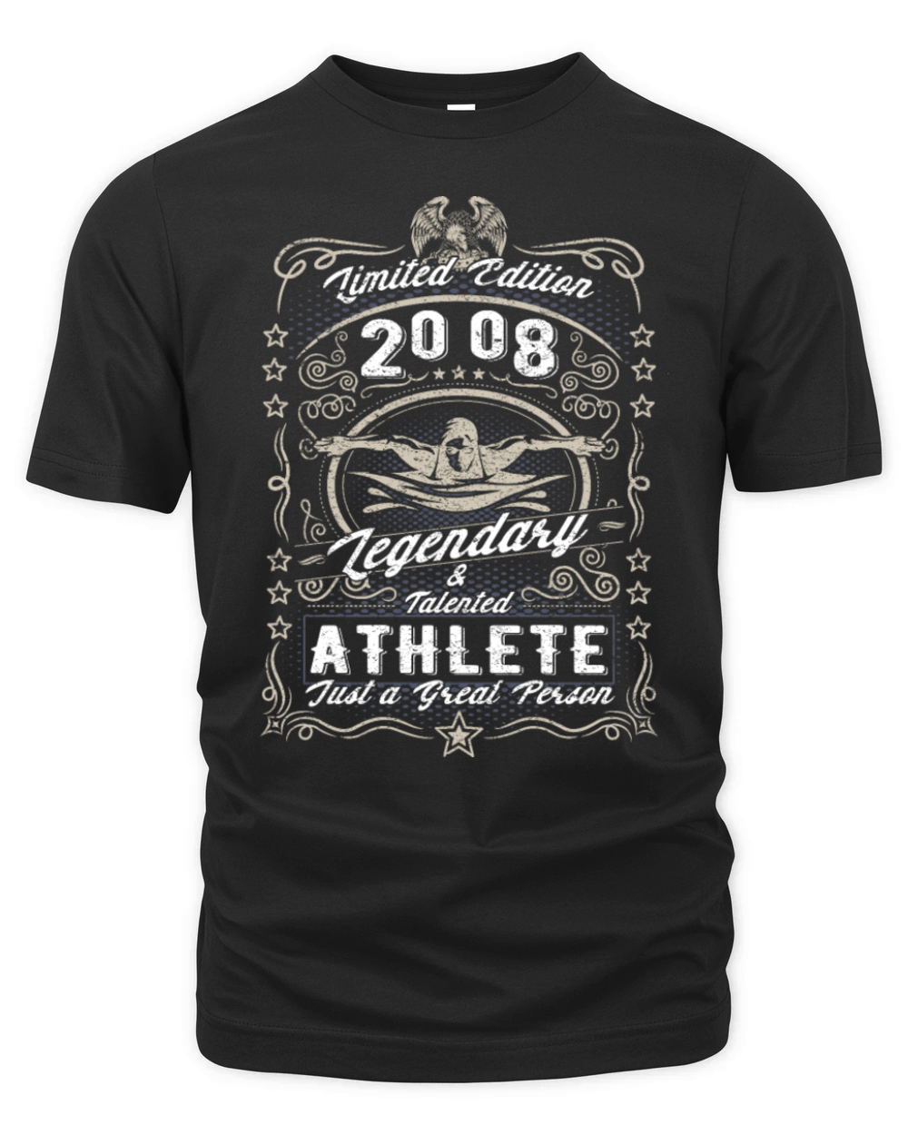 Vintage 2008 Swimmer Birthday Gift Sport Hobby Organic Unisex T-shirt