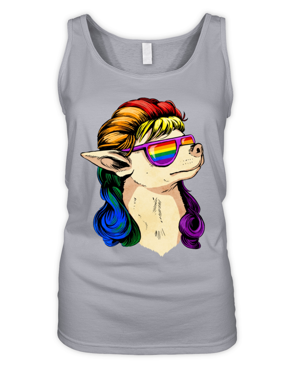 Gay Pride Rainbow Flag Mullet Chihuahua Dog Sublte Organic Women's Tank Top