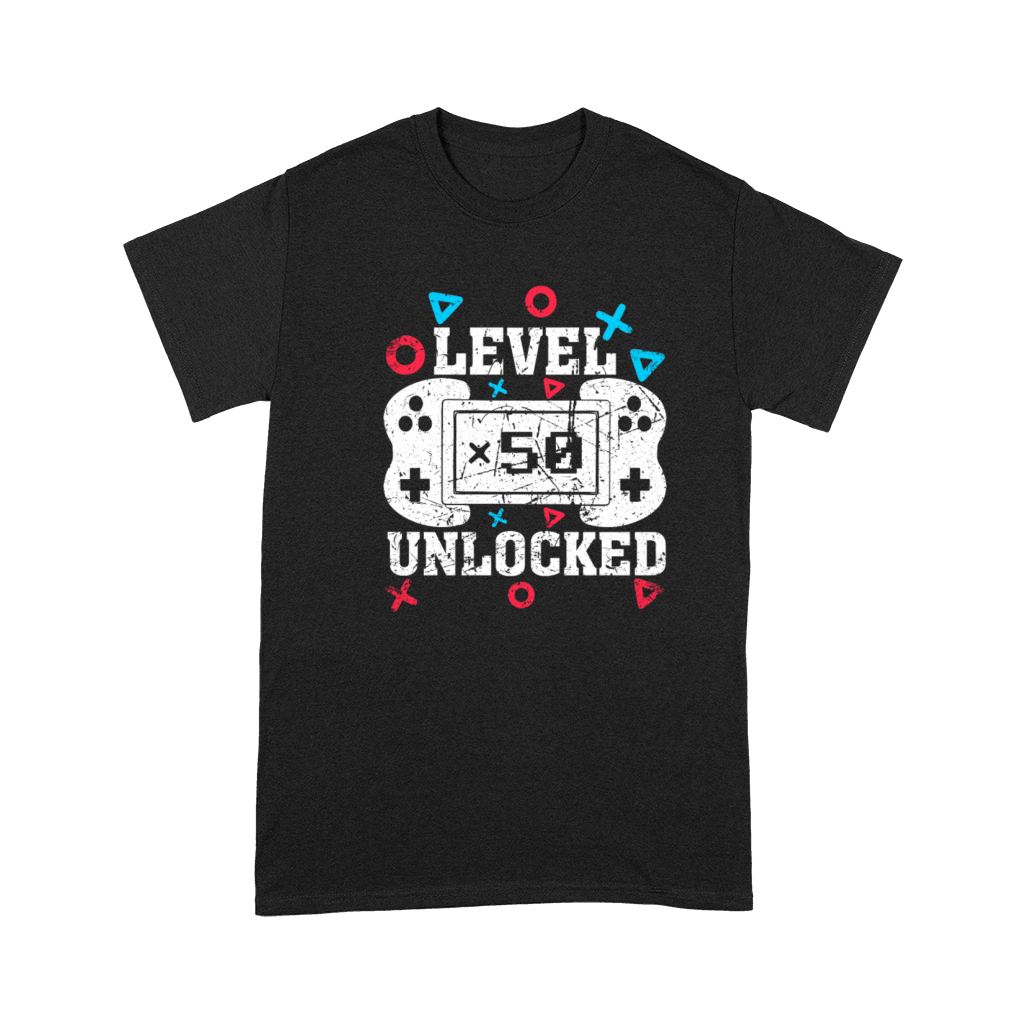 Vintage 50th Birthday Game Level 50 Unlocked 50 Ye Premium T-shirt