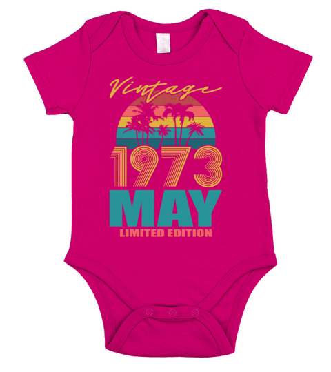 50th birthday may 1973 vintage 1973 Short Sleeve Baby One-Piece
