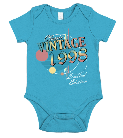 Birthday Vintage Birth Year 1998 Short Sleeve Baby One-Piece