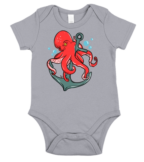 Octopus Anchor for Octopus Lover Short Sleeve Baby One-Piece