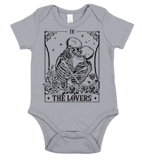The Lovers Vintage Tarot Card Astrology Goth Short Sleeve Baby One-Piece