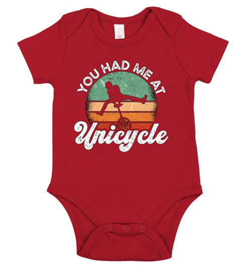 Unicycle You Had Me At Retro Unicycling Unicyclist Short Sleeve Baby One-Piece