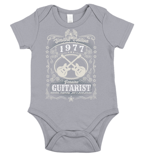 Vintage 1977 Guitarist Birthday Gift Guitar Player Short Sleeve Baby One-Piece