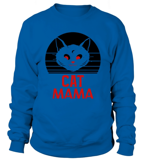 Vintage 80s Style Cat Mom Retro Distressed Funny Sweatshirt Unisex