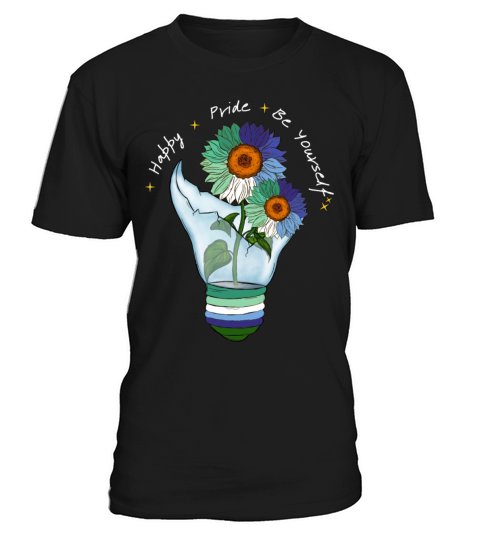 LGBTQ Gay Flag Sunflowers in a Light Bulb T-Shirt Unisex