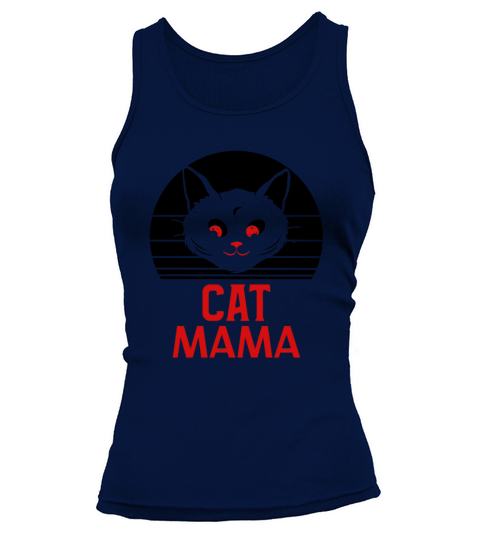 Vintage 80s Style Cat Mom Retro Distressed Funny Tank top Woman