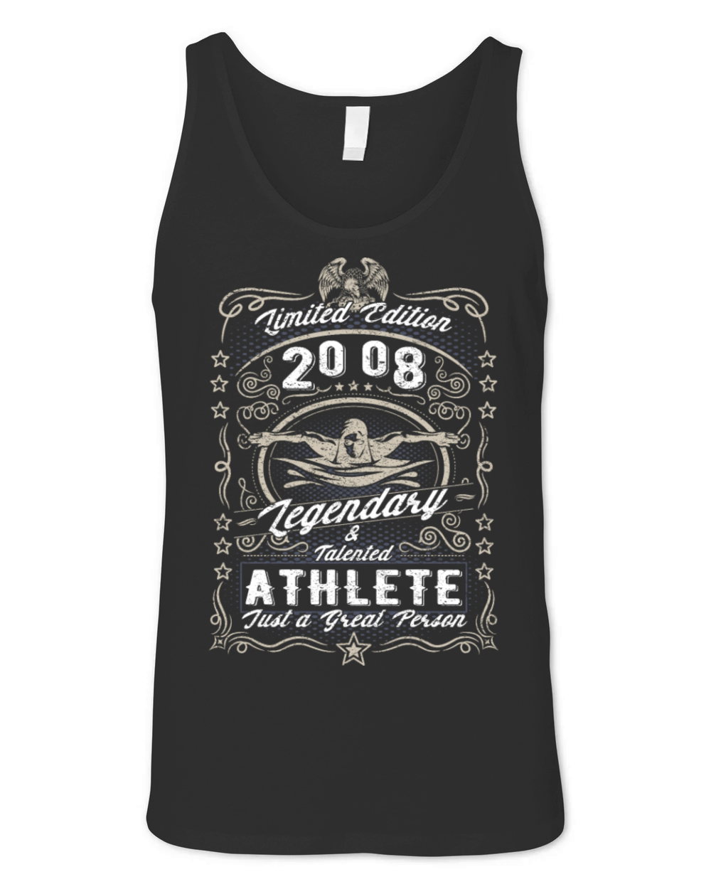 Vintage 2008 Swimmer Birthday Gift Sport Hobby Unisex Jersey Tank