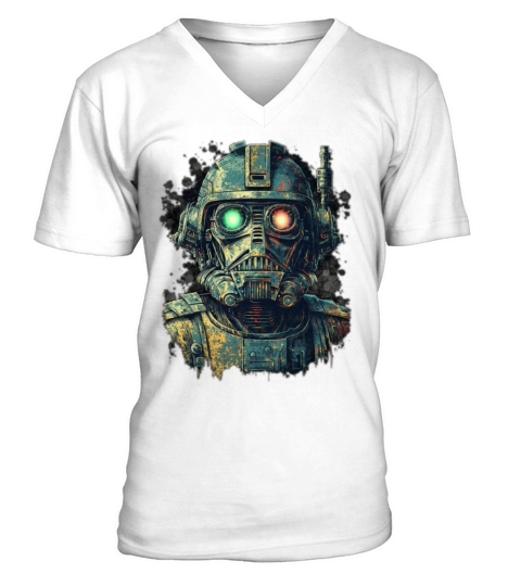vintage robot V-Neck T-shirt
