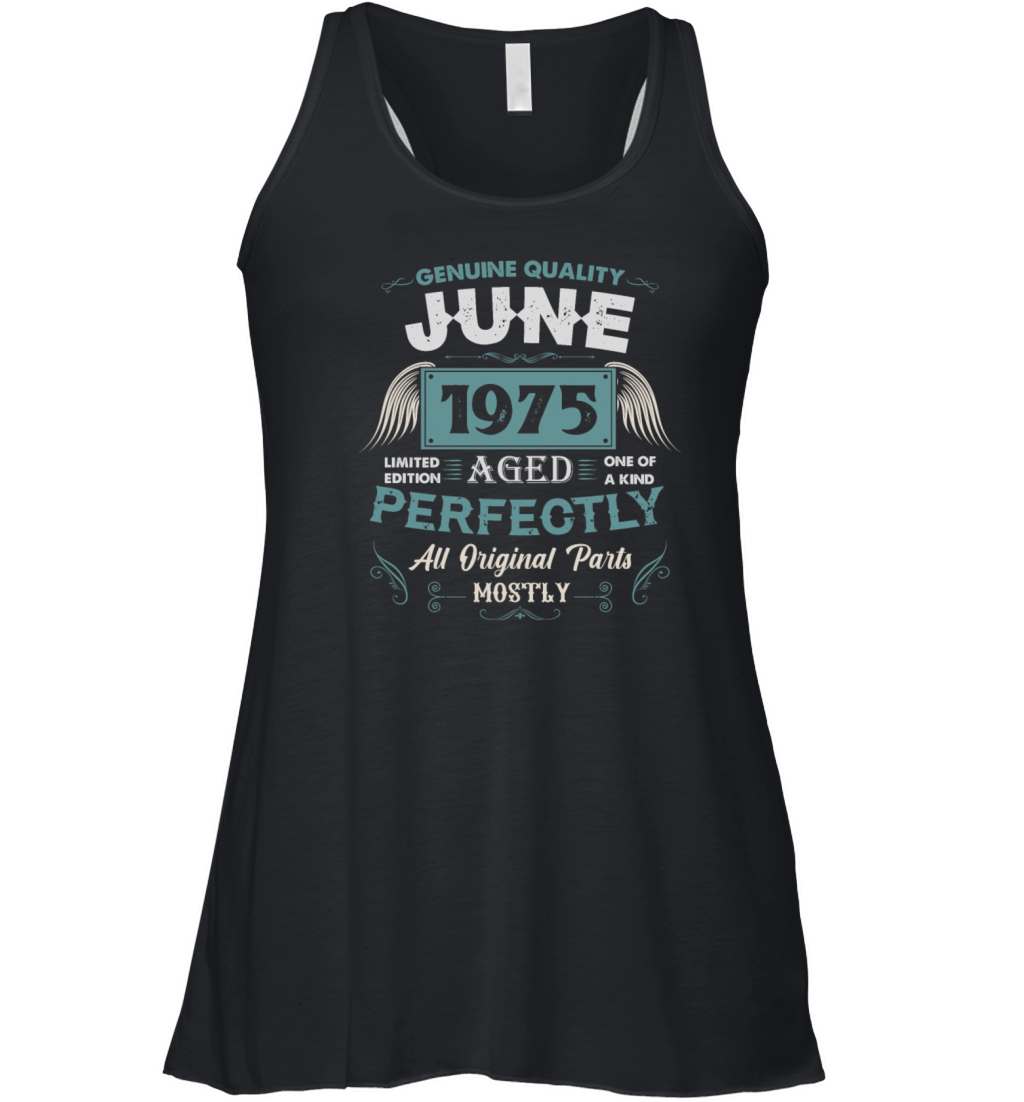 June 1975 Vintage Birthday Present Women's Flowy Tank Top